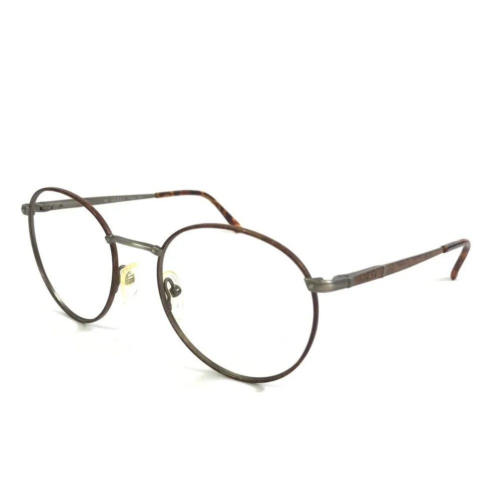 Vintage Gucci Eyeglasses Frames GG2285 HK6 Brown Antique Gray Wire Rim 52-19-145